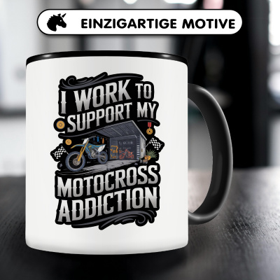 Tasse mit dem Motiv Work To Support My Motocross Addiction - Ansicht 3