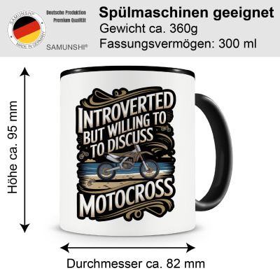 Tasse mit dem Motiv Introverted But Willing To Discuss Motocross - Ansicht 2