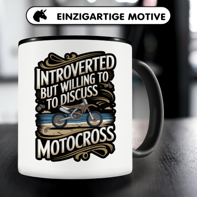 Tasse mit dem Motiv Introverted But Willing To Discuss Motocross - Ansicht 3