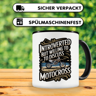 Tasse mit dem Motiv Introverted But Willing To Discuss Motocross - Ansicht 4