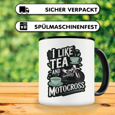 Tasse mit dem Motiv I Like Tea And Motocross - Ansicht 4