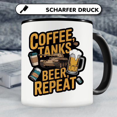 Tasse mit dem Motiv Coffee Tanks Beer Repeat - Ansicht 5