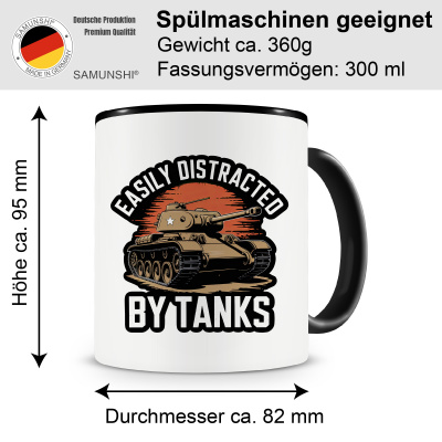 Tasse mit dem Motiv Easily Distracted by Tanks - Ansicht 2