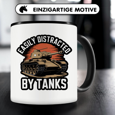 Tasse mit dem Motiv Easily Distracted by Tanks - Ansicht 3