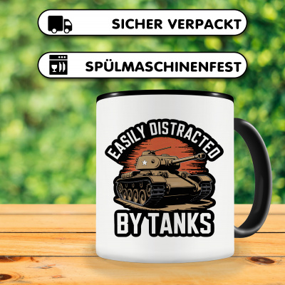 Tasse mit dem Motiv Easily Distracted by Tanks - Ansicht 4