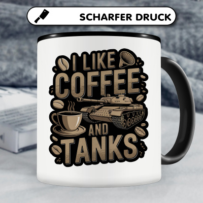 Tasse mit dem Motiv I Like Coffee And Tanks - Ansicht 5