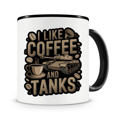 Tasse mit dem Motiv I Like Coffee And Tanks