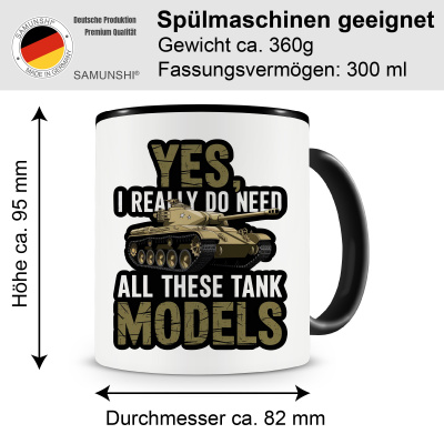 Tasse mit dem Motiv Yes I Need Tanks - Ansicht 2