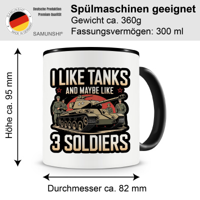 Tasse mit dem Motiv I Like Tanks and 3 Soldiers - Ansicht 2