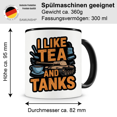 Tasse mit dem Motiv I Like Tea and Tanks - Ansicht 2