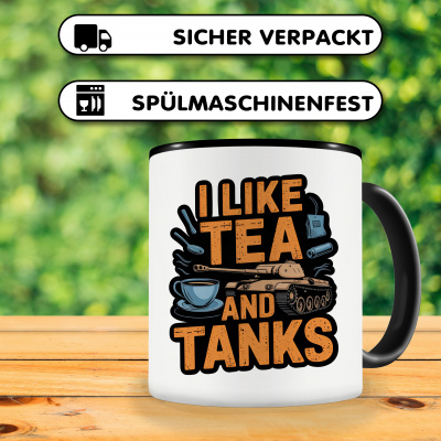 Tasse mit dem Motiv I Like Tea and Tanks - Ansicht 4