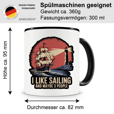 Tasse mit dem Motiv I Like Sailing and 3 People - Ansicht 2