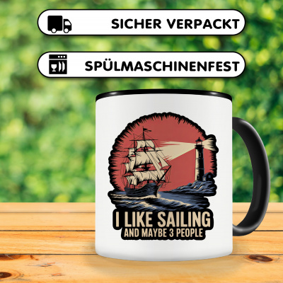 Tasse mit dem Motiv I Like Sailing and 3 People - Ansicht 4