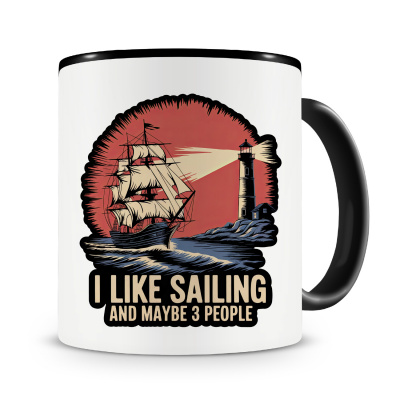 Tasse mit dem Motiv I Like Sailing and 3 People