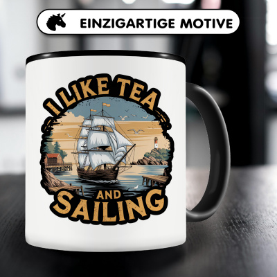 Tasse mit dem Motiv I Like Tea and Sailing - Ansicht 3