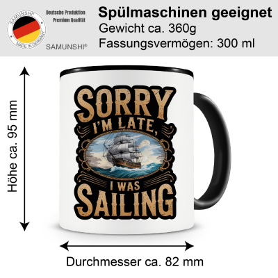 Tasse mit dem Motiv I'm Late was Sailing - Ansicht 2