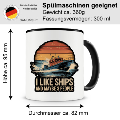 Tasse mit dem Motiv I Like Ships and 3 People - Ansicht 2