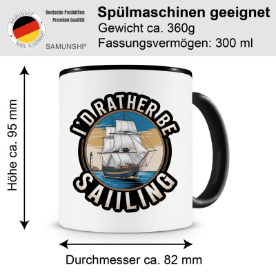 Tasse mit dem Motiv I'd Rather Be Sailing - Ansicht 2