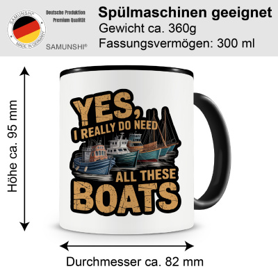 Tasse mit dem Motiv I really need these Boats - Ansicht 2