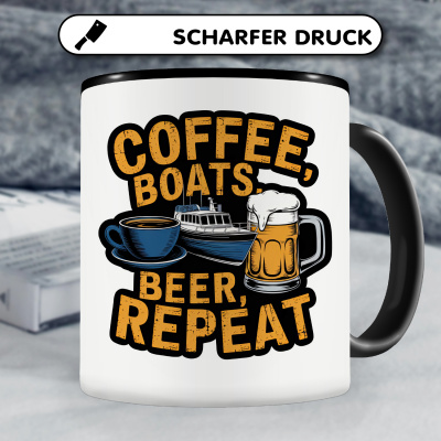 Tasse mit dem Motiv Coffee Boats Beer Repeat - Ansicht 5