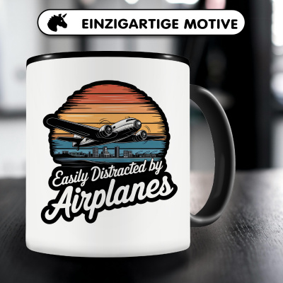 Tasse mit dem Motiv Distracted by Airplanes - Ansicht 3