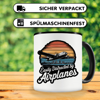 Tasse mit dem Motiv Distracted by Airplanes - Ansicht 4