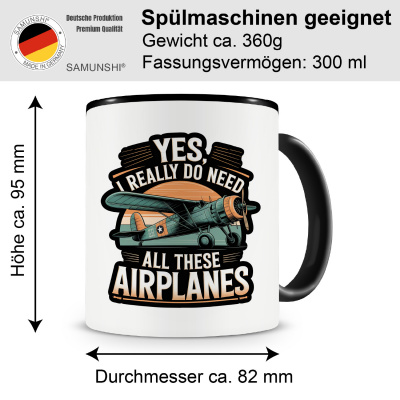 Tasse mit dem Motiv I need all these Airplanes - Ansicht 2