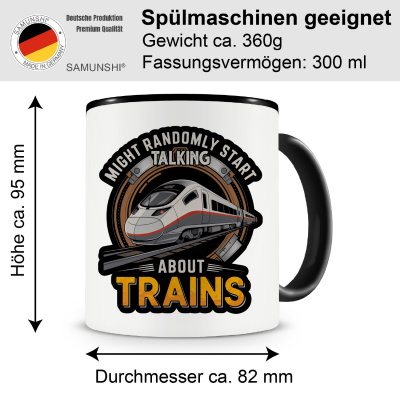 Tasse mit dem Motiv Might Talk About Trains - Ansicht 2