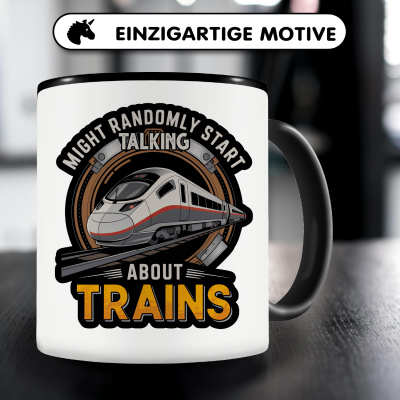 Tasse mit dem Motiv Might Talk About Trains - Ansicht 3