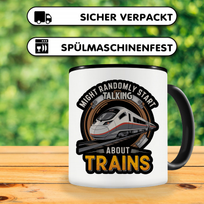 Tasse mit dem Motiv Might Talk About Trains - Ansicht 4