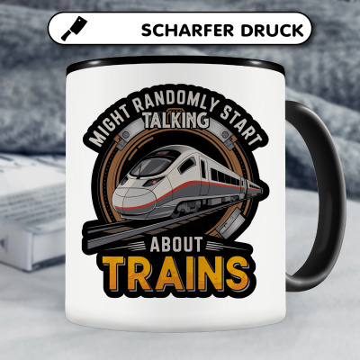 Tasse mit dem Motiv Might Talk About Trains - Ansicht 5