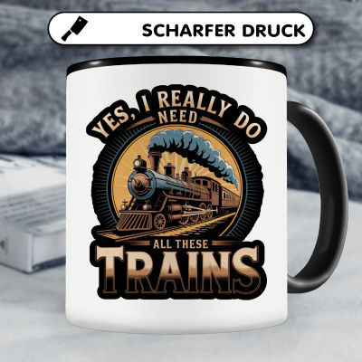 Tasse mit dem Motiv I really need all these Trains - Ansicht 5