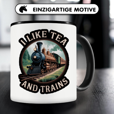 Tasse mit dem Motiv I Like Tea and Trains - Ansicht 3