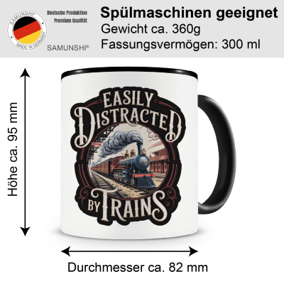 Tasse mit dem Motiv Distracted by Trains - Ansicht 2