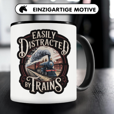 Tasse mit dem Motiv Distracted by Trains - Ansicht 3