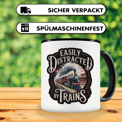 Tasse mit dem Motiv Distracted by Trains - Ansicht 4
