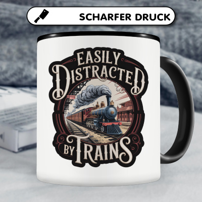 Tasse mit dem Motiv Distracted by Trains - Ansicht 5