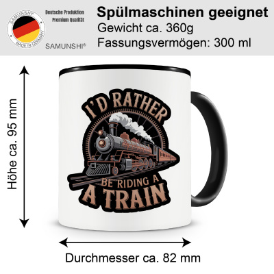 Tasse mit dem Motiv I'd Rather be Riding a Train - Ansicht 2