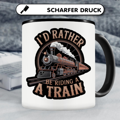 Tasse mit dem Motiv I'd Rather be Riding a Train - Ansicht 5