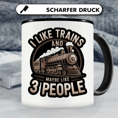 Tasse mit dem Motiv I like Trains and 3 People - Ansicht 5