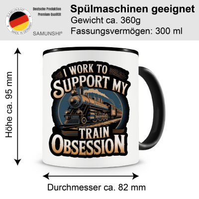 Tasse mit dem Motiv I Work to Support My Trains - Ansicht 2