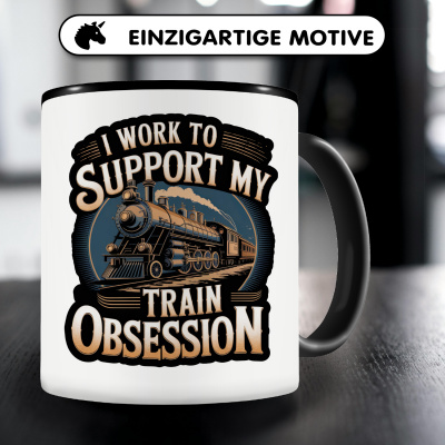 Tasse mit dem Motiv I Work to Support My Trains - Ansicht 3