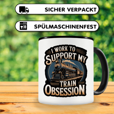 Tasse mit dem Motiv I Work to Support My Trains - Ansicht 4