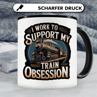 Tasse mit dem Motiv I Work to Support My Trains - Ansicht 5