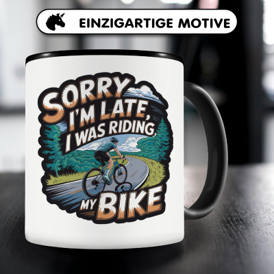 Tasse mit dem Motiv I'm Late Was Riding My Bike - Ansicht 3