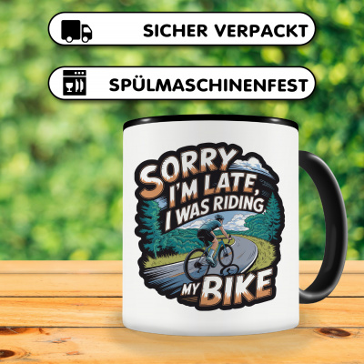 Tasse mit dem Motiv I'm Late Was Riding My Bike - Ansicht 4