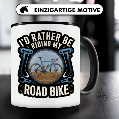 Tasse mit dem Motiv I'd Rather Ride Road Bikes - Ansicht 3