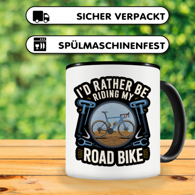Tasse mit dem Motiv I'd Rather Ride Road Bikes - Ansicht 4