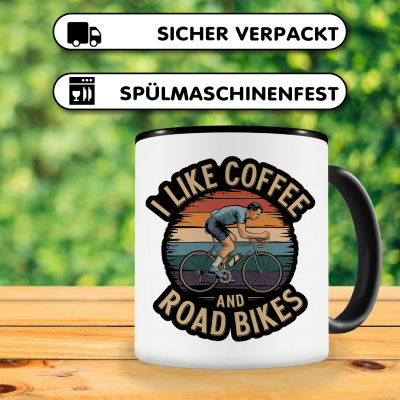 Tasse mit dem Motiv I Like Coffee And Road Bikes - Ansicht 4