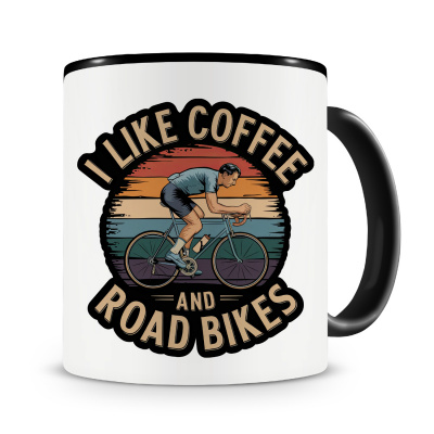 Tasse mit dem Motiv I Like Coffee And Road Bikes